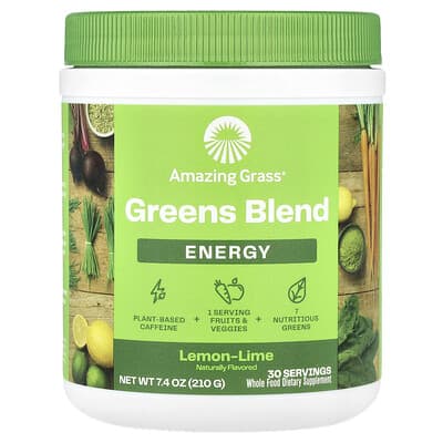 Amazing Grass, Greens Blend, Energy, Lemon-Lime, 7.4 oz (210 g)