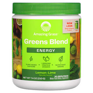 Amazing Grass, Superalimento Verde, Energia, Limão, 7.4 oz (210 g)