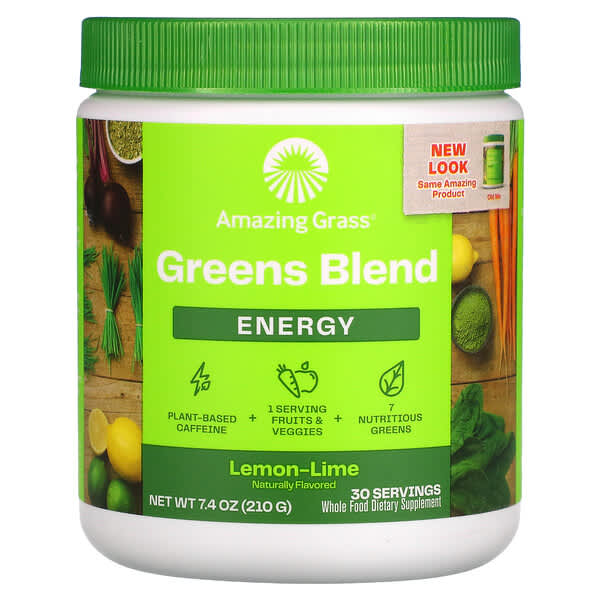 Amazing Grass, Greens Blend, Energy, Lemon Lime, 7.4 oz (210 g)
