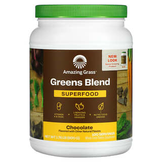 Amazing Grass, 綠色超級食物飲品粉，巧克力口味，28.2盎司（800克）