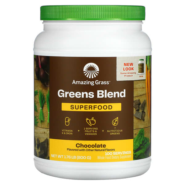 Amazing Grass, Green Superfood, Schokolade Getränkepulver, 28.2 oz (800 g)