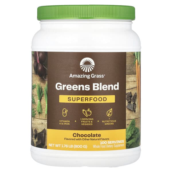 Amazing Grass Greens Blend, Superfood, Chocolate, 1.76 lb (800 g)