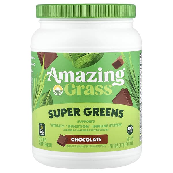 Amazing Grass, Grønnsaksblanding, supermat, sjokolade, 800 g