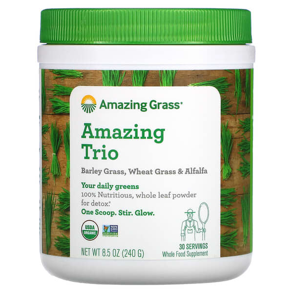 Amazing Grass, The Amazing Trio, Gerstengras & Weizengras & Alfalfa, 8,5 oz (240 g)