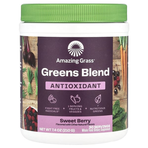 Green Blend, Antioxidant, Sweet Berry, 7.4 oz (210 g)