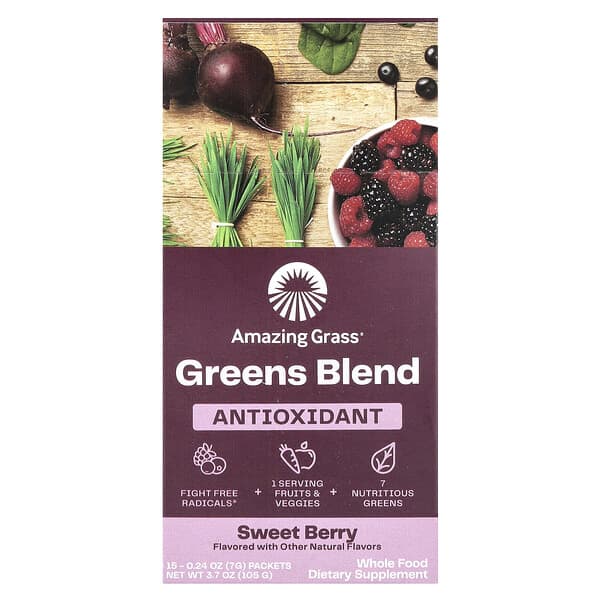 Greens Blend, Antioxidant, Sweet Berry, 15 Packets, 0.24 oz (7 g) Each