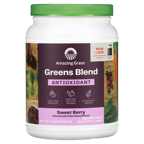 Amazing Grass, Green Blend, Antioxidant, Sweet Berry, 1.54 lb (700 g)