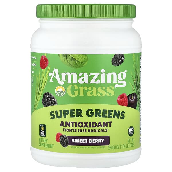 Amazing Grass Super Greens, Antioxidant, Sweet Berry, 1.54 lb (700 g)