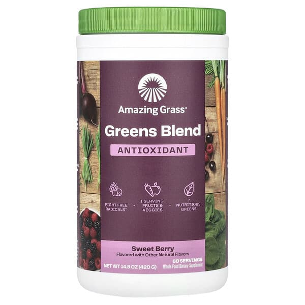 Greens Blend, Antioxidant, Sweet Berry, 14.8 oz (420 g)