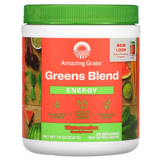 Amazing Grass, 绿色超级食品，能量粉，西瓜味，7.4盎司（210克）
