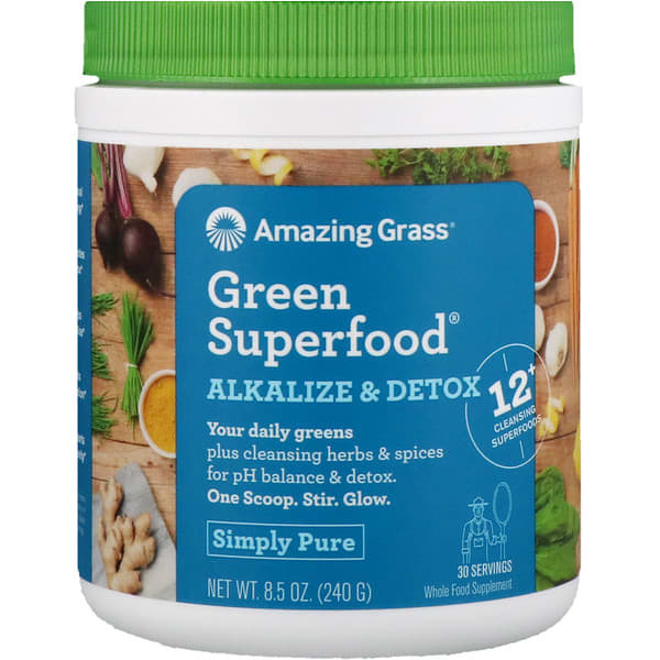 Amazing Grass, グリーンスーパーフード®, アルカリ化 & デトックス, 8.5 オンス (240 g)