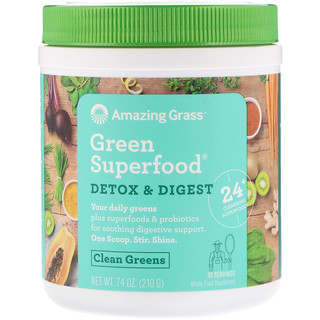 Amazing Grass, Superalimentos verdes, Desintoxicantes y Digestivos, 7,4 oz (210 g)