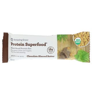 Amazing Grass, Protein SuperFood Bar, Chocolate Almond Butter, Single bar, 2.1 oz (60 g)
