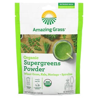 Amazing Grass, Superverduras de hoja orgánicas en polvo, 150 g (5,29 oz)