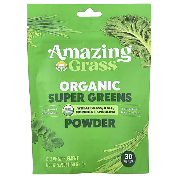 Amazing Grass, Organic Super Greens Powder, 5.29 oz (150 g) — product photo 1