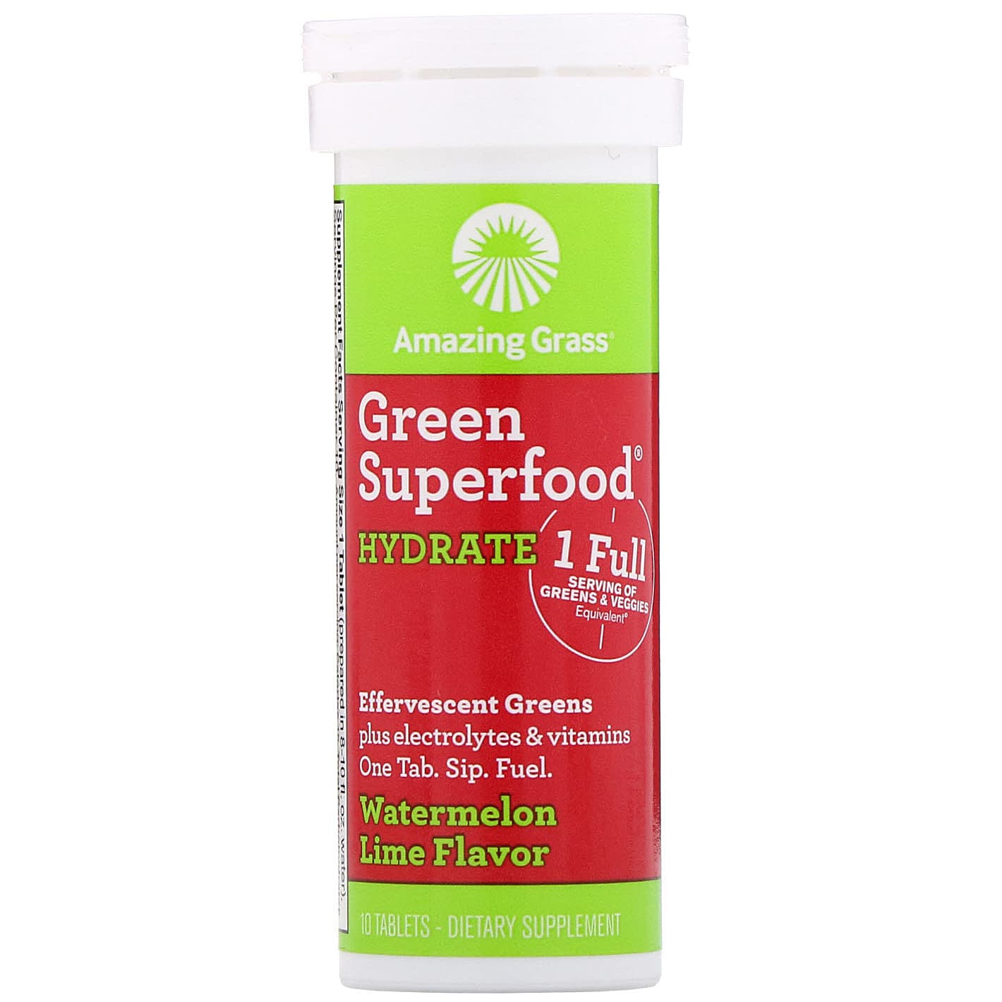 Amazing Grass, Green Superfood, Effervescent Greens Hydrate, Watermelon