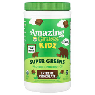 Amazing Grass, Kidz Superfood®, Protein + Probiotics, Extreme Chocolate, 10 oz (285 g)