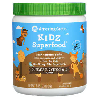 Amazing Grass, Kidz Superfood، نكهة شوكولاتة قوية، 6.35 أونصة (180 جم)