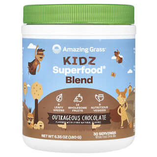 أميزينغ غراس‏, Kidz Superfood، نكهة شوكولاتة قوية، 6.35 أونصة (180 جم)