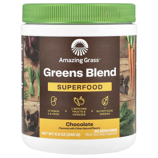 Amazing Grass Greens Blend, Superfood, Chocolate, 8.5 oz (240 g)
