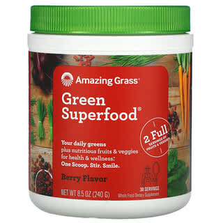 Amazing Grass, مكمل Green Superfood، التوت، 8.5 أونصة (240 جم)