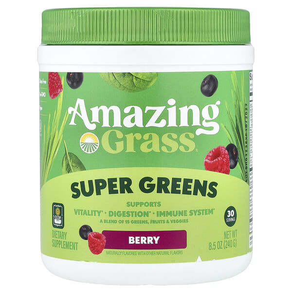 Amazing Grass, Super Greens, Berry, 8.5 oz (240 g) — product photo 1