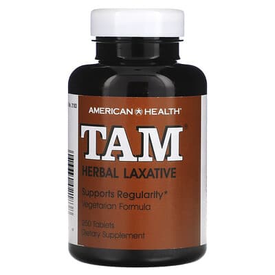 American Health, TAM, Herbal Laxative Recipe, 250 Tablets