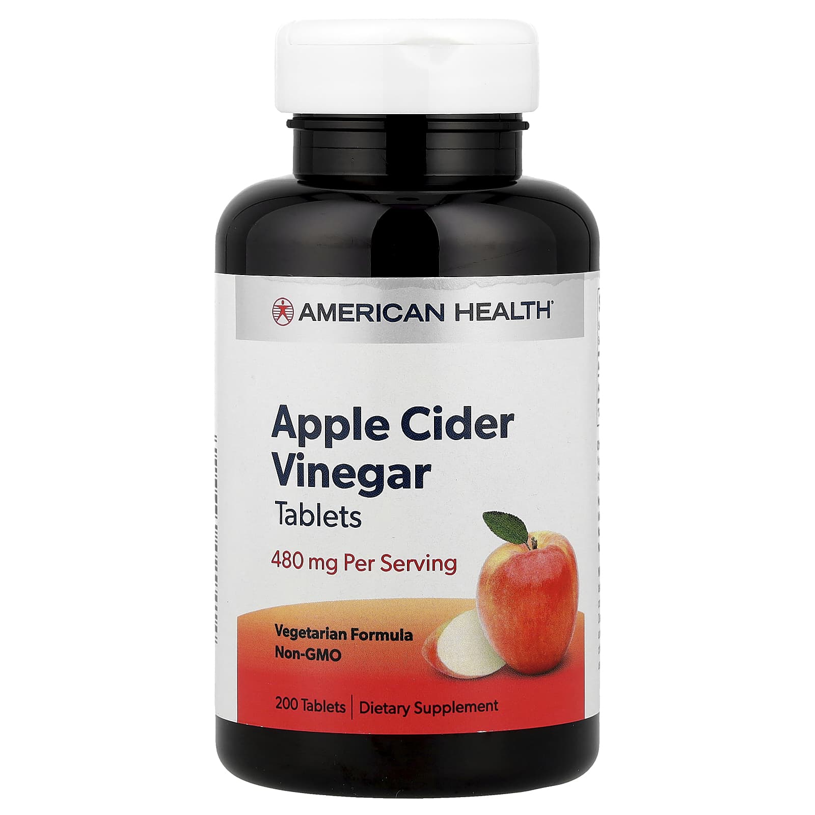 アップルサイダービネガー、480mg、タブレット200粒（1粒あたり240mg）
