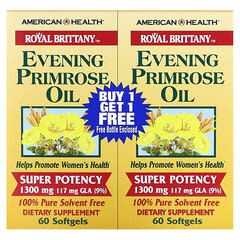 American Health, Royal Brittany, Evening Primrose Oil, 1,300 mg, 2 Bottles, 60 Softgels Each (Discontinued Item) 