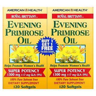 American Health, Royal Brittany, Evening Primrose Oil, 1,300 mg, 2 Bottles, 120 Softgels Each