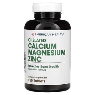 American Health, キレート カルシウム マグネシウム 亜鉛、250 錠