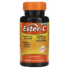 American Health, Éster-C com Bioflavonoides Cítricos, 500 mg, 60 Cápsulas