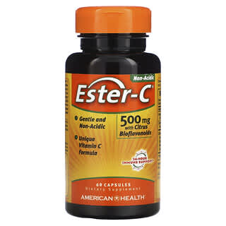 American Health, 含柑橘生物類黃酮的 Ester-C，500 毫克，60 粒膠囊