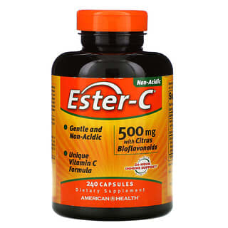 American Health, Ester-C com Bioflavonoides Cítricos, 500 mg, 240 Cápsulas