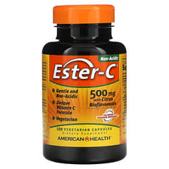 American Health‏, Ester-C עם ביופלבונואידים מפירות הדר, 500 מ"ג, 120 כמוסות צמחיות