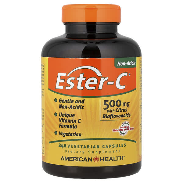 American Health, Ester-C 酯化維生素 C，含柑橘類生物黃酮，500 毫克，240 粒素食膠囊