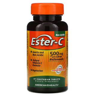American Health, Ester-C, 500 mg, 90 comprimés végétariens