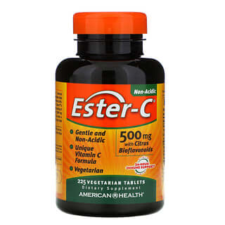 American Health, Ester-C com Bioflavonoides Cítricos, 500 mg, 225 Comprimidos Vegetais