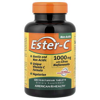 American Health, Ester-C med citrusbioflavonoider, 120 vegetariska tabletter