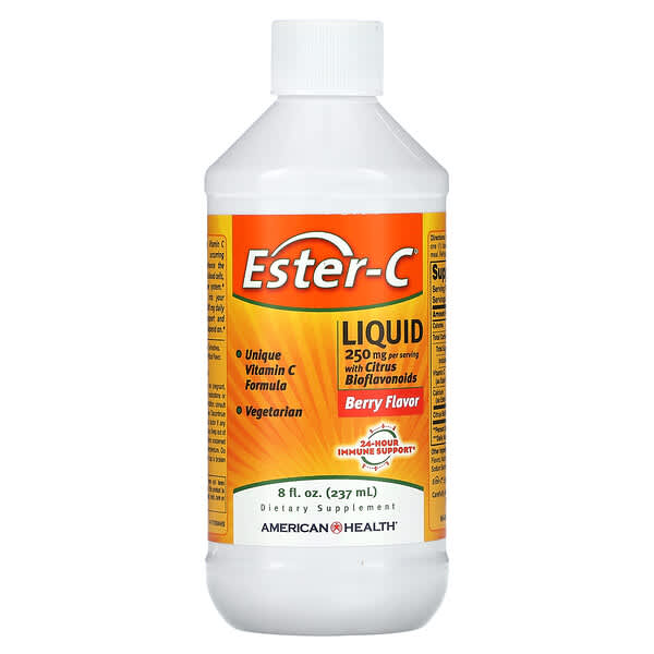 American Health, Ester-C（エスターC）、シトラスバイオフラボノイド配合、ベリー味、250mg、237ml（8液量オンス）