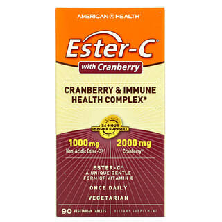 American Health, Ester-C con arándano rojo, 90 comprimidos vegetales