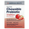 American Health (أميريكن هيلث), بروبيوتيك للمضغ مرة يوميًا، فراولة طبيعية، 5 مليار وحدة تشكيل مستعمرة، 30 قرصًا للمضغ