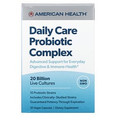 American Health (أميريكن هيلث)‏, مركب بروبيوتيك للعناية اليومية ، 20 مليار وحدة تشكيل مستعمرة ، 30 كبسولة نباتية