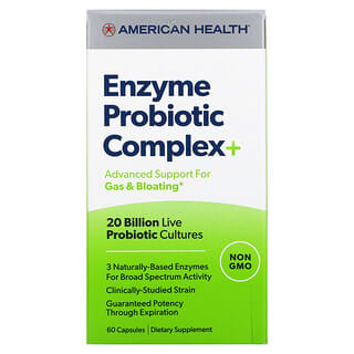 American Health, Enzyme Probiotic Complex+, 20 Billion CFU, 60 Capsules