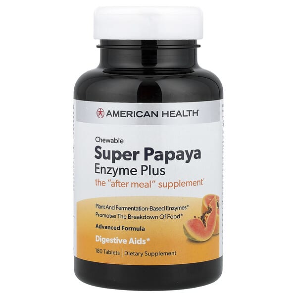 Super Papaya Enzyme Plus, Chewable, 180 Tablets