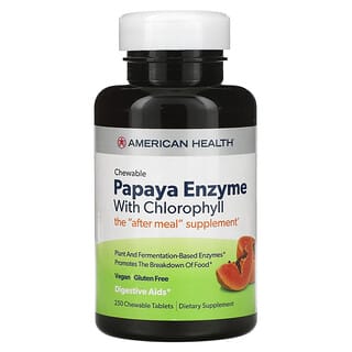 American Health, ферменты папайи с хлорофиллом, 250 жевательных таблеток