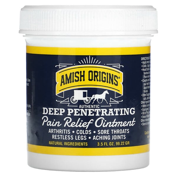 Amish Origins, Authentic Deep Penetrating, Pain Relief Ointment, 3.5 fl oz (99.22 g)