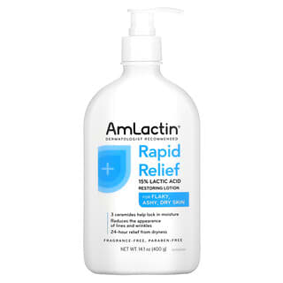 Amlactin, Rapid Relief, 15% Lactic Acid Restoring Lotion, Fragrance Free, 14.1 oz (400 g)