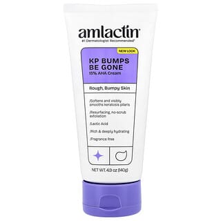 AmLactin, KP Bumps Be Gone, 15% AHA Cream, Rough, Bumpy Skin, Fragrance Free, 4.9 oz (140 g)