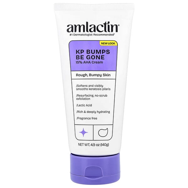 AmLactin, KP Bumps Be Gone, 15% AHA Cream, Rough, Bumpy Skin, Fragrance Free, 4.9 oz (140 g)